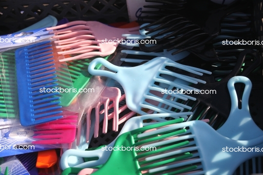 Several hair brushes.