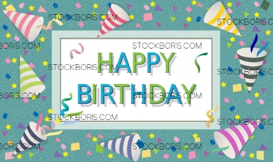 Happy birthday, card banner template.